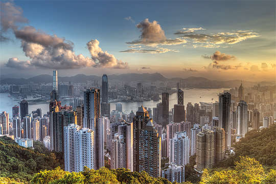 pejzaż przedstawiający hong kong